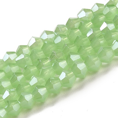 Imitation Jade Electroplate Glass Beads Strands EGLA-F029-J4mm-A01-1