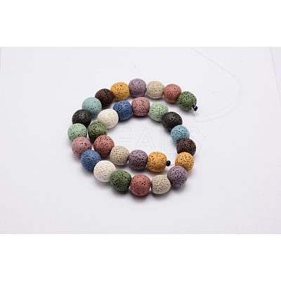 Natural Lava Rock Bead Strands G-L435-03-14mm-1