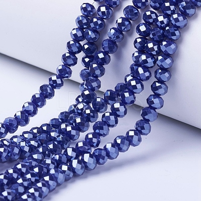 Electroplate Glass Beads Strands X-EGLA-A034-P4mm-A11-1
