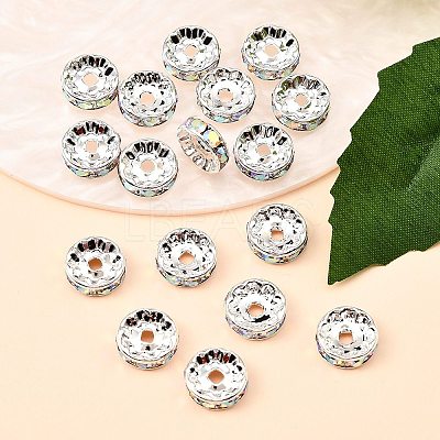 Brass Grade A Rhinestone Spacer Beads RSB039NF-02-1