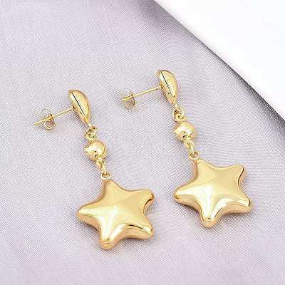 304 Stainless Steel Dangle Stud Earrings LS-EJEW-P325-04A-G-1