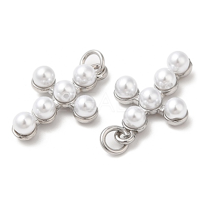 Brass Plastic Imitation Pearls Pendants KK-Q775-23P-1