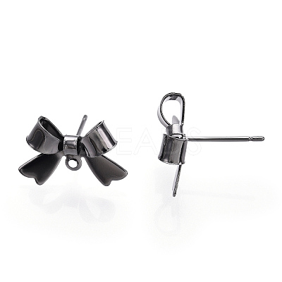 Brass Stud Earring Findings KK-S360-174EB-1