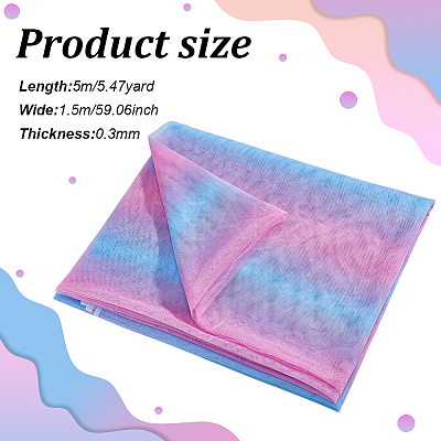 Rainbow Color Polyester Mesh Fabric DIY-WH0504-162A-1