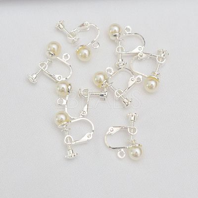 Brass Clip-on Earring Findings KK-WH20003-07D-1