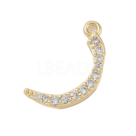 Rack Plating Brass Micro Pave Clear Cubic Zirconia Pendants KK-A224-03N-G-1