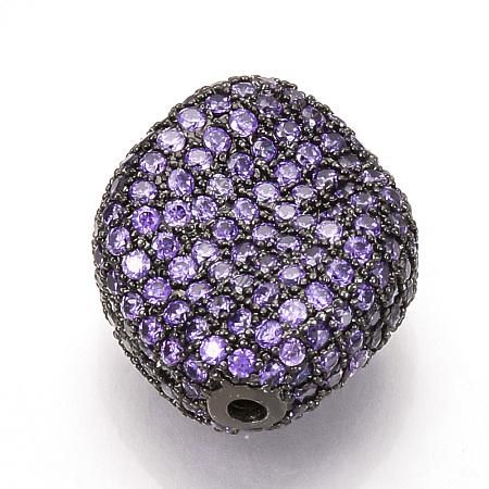 Brass Micro Pave Cubic Zirconia Beads ZIRC-T004-50B-04-1