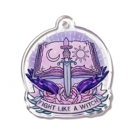 Halloween Printed Acrylic Pendants MACR-G059-04H-1