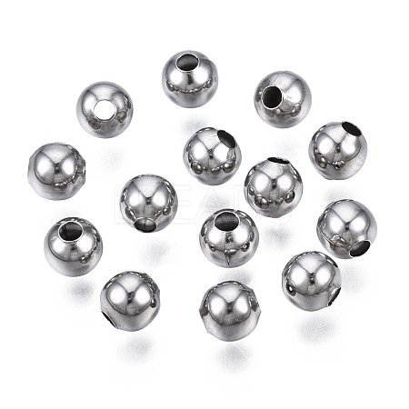 Round 304 Stainless Steel Beads STAS-TAC0004-5mm-P-1