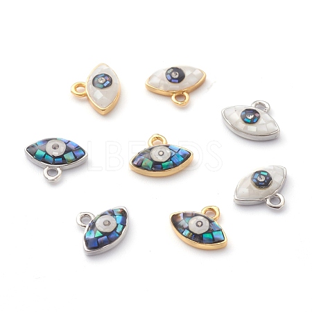 Brass Shell Charms ZIRC-H111-10-1