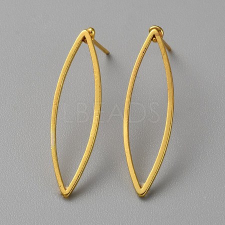 Golden Brass Hollow Geometry Stud Earrings EJEW-WH0012-127F-1