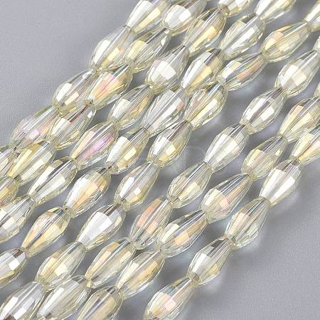 Electroplated Glass Beads Strands EGLA-H100-FR02-1