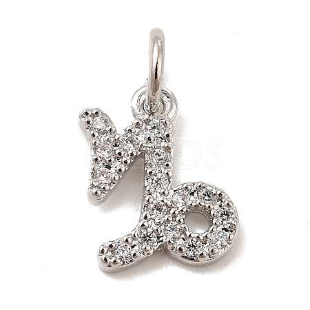Brass Micro Pave Cubic Zirconia Charms KK-E077-02P-05-1