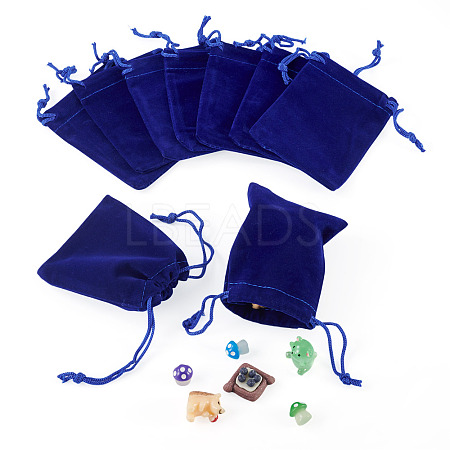20Pcs Rectangle Velvet Drawstring Pouches TP-TA0001-03B-1