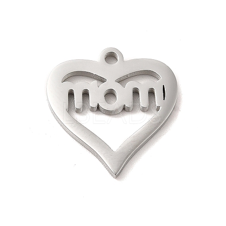 Non-Tarnish Mother's Day Theme 304 Stainless Steel Pendants STAS-E171-03P-04-1
