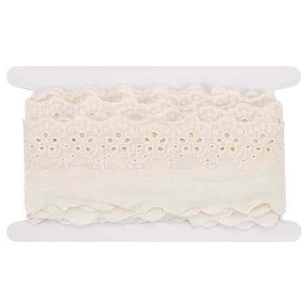 5 Yards Cotton Embroidery Flower Lace Ribbons SRIB-MA0001-04-1
