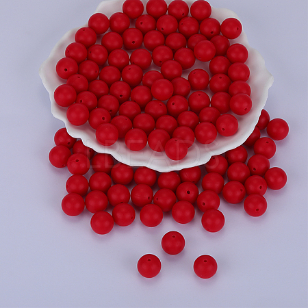Round Silicone Focal Beads SI-JX0046A-123-1