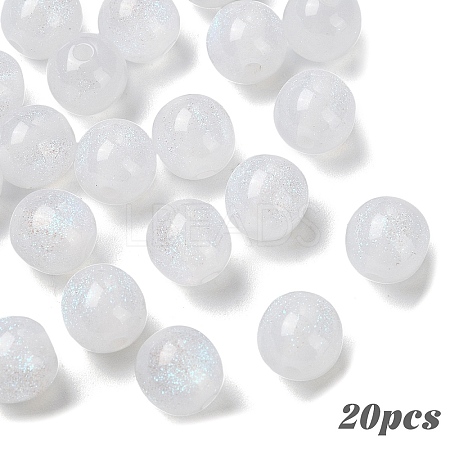 20Pcs Round Imitation Cat Eye Resin Beads RESI-YW0004-43E-1