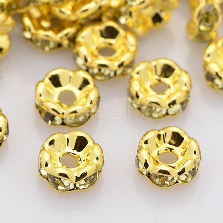 Brass Rhinestone Spacer Beads RB-A014-L6mm-13G-NF-1