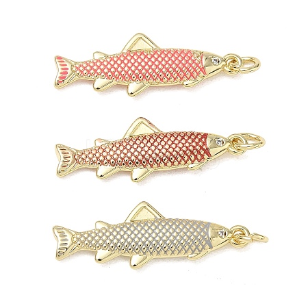 Brass Enamel Pendants KK-CBA9234-13G-1