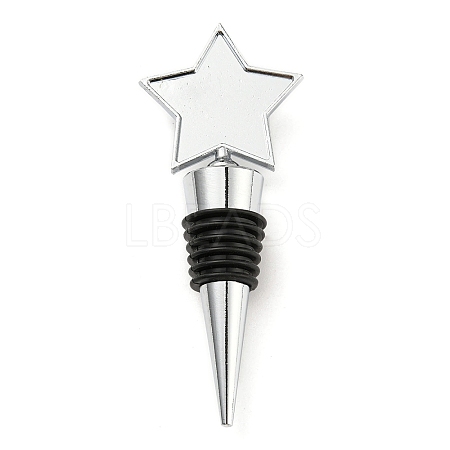 Alloy Wine Bottle Stopper Cabochon Settings AJEW-Z016-02C-P-1