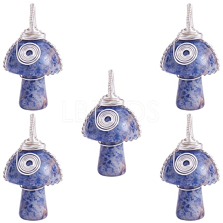 Natural Sodalite Pendants PALLOY-SW0004-10-1