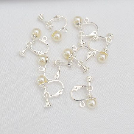 Brass Clip-on Earring Findings KK-WH20003-07D-1