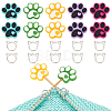 Dog Paw Print Food Grade Eco-Friendly Silicone Beads DIY-GO0001-89-1
