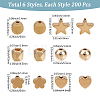 1200Pcs 6 Styles CCB Plastic Beads CCB-PA0001-10G-2