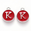 Platinum Plated Alloy Enamel Charms ENAM-S118-03K-P-1