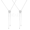 2Pcs Adjustable Brass Curb Chains Cowboy Hat Sweater Lariat Necklaces NJEW-UN0001-78P-1