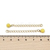 Ion Plating(IP) 316 Surgical Stainless Steel Curb Chain Extender with Natural  Dyed Jade Round Charm STAS-A097-01G-12-3