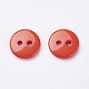 2-Hole Flat Round Resin Sewing Buttons for Costume Design BUTT-E119-14L-08-2