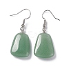 Natural Green Aventurine Trapezoid Dangle Earrings EJEW-D188-02P-06-2