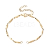 Ion Plating(IP) 304 Stainless Steel Faceted Bar Link Chain Bracelet Makings AJEW-JB01184-01-1