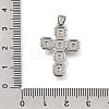 Brass Micro Pave Clear Cubic Zirconia Pendants CU-CBA9883-05A-P-3
