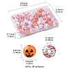 40Pcs 4 Colors Halloween Theme Printed Natural Wooden Beads WOOD-FS0001-03-5