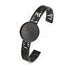 304 Stainless Steel Blank Cuff Bangle Bases with Flat Round Tray SA-CBA82C8-04C-EB-1