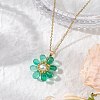 Glass & Glass Pearl Beads Pendants Necklaces for Women NJEW-MZ00106-02-1