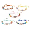 Resin Evil Eye Braided Bead Bracelet BJEW-JB08413-1