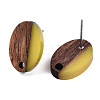 Resin & Walnut Wood Stud Earring Findings MAK-N032-004A-A03-3
