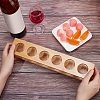 6 Round Holes Bamboo Shot Glasses Holders AJEW-WH0317-05-3