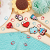 6Pcs 6 Styles Medical Theme Silicone Beads Knitting Needle Protectors/Knitting Needle Stoppers DIY-NB0010-41-4