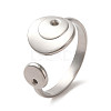 Non-Tarnish 304 Stainless Steel Open Cuff Ring RJEW-C068-05B-P-1