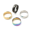 4Pcs 4 Colors 201 Stainless Steel Plain Band Rings Set for Women RJEW-YW0001-04-3
