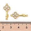 Real 18K Gold Plated Brass Pave Cubic Zirconia Connector Charms KK-L209-042G-01-3