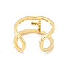 Clear Cubic Zirconia Initial Letter Open Cuff Ring RJEW-A012-01G-F-2