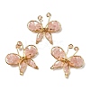 Butterfly Natural Rose Quartz Brooch G-A278-02G-08-1