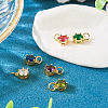 6Pcs 6 Colors Brass Pave Cubic Zirconia Pendants KK-TA0002-15-5