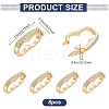 8Pcs Rack Plating Brass Micro Pave Clear Cubic Zirconia Twister Clasps ZIRC-WR0001-04G-2